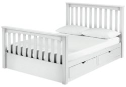 Collection - Maximus White Drawer - Bed Frame - Double